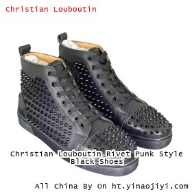 Christian Louboutin Rivet Punk Style Black Shoes