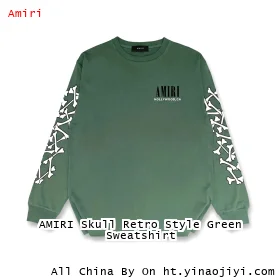 AMIRI Skull Retro Style Green Sweatshirt