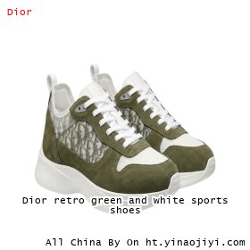 Dior retro green and white sports shoes