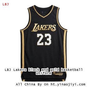 LBJ Lakers black and gold basketball uniform