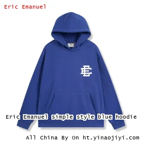 Eric Emanuel simple style blue hoodie