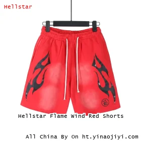 Hellstar Flame Wind Red Shorts