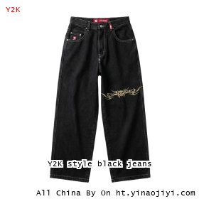 Y2K style black jeans