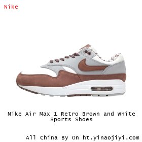 Nike Air Max 1 Retro Brown and White Sports Shoes
