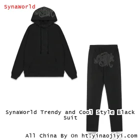 SynaWorld Trendy and Cool Style Black Suit