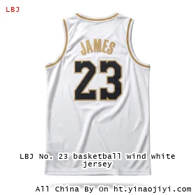LBJ No. 23 basketball wind white jersey