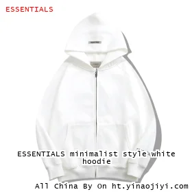 ESSENTIALS minimalist style white hoodie