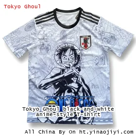 Tokyo Ghoul black-and-white anime-style T-shirt
