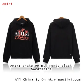 AMIRI Snake Print Trendy Black Sweatshirt