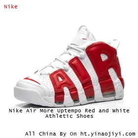 Nike Air More Uptempo Red and White Athletic Shoes
