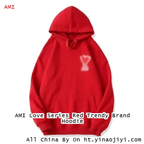 AMI Love Series Red Trendy Brand Hoodie