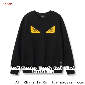 Fendi Monster Trendy Cool Black Sweatshirt