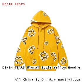 DENIM TEARS Floral Style Yellow Hoodie