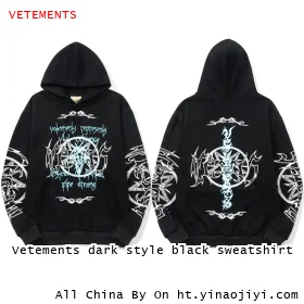 Vetements dark style black sweatshirt