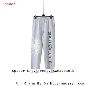 Sp5der Grey Trendy Sweatpants