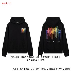 AMIRI Rainbow Splatter Black Sweatshirt