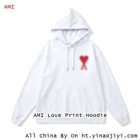 AMI Love Print Hoodie