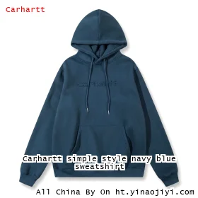 Carhartt simple style navy blue sweatshirt