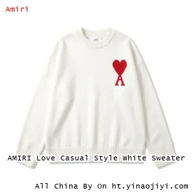 AMIRI Love Casual Style White Sweater