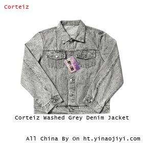 Corteiz Washed Grey Denim Jacket