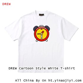 DREW Cartoon Style White T-shirt