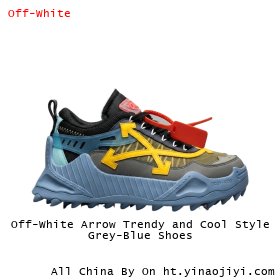 Off-White Arrow Trendy and Cool Style Grey-Blue Shoes