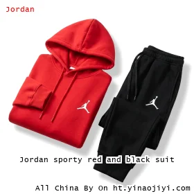 Jordan sporty red and black suit