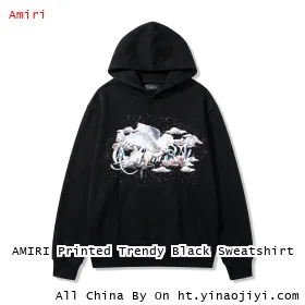 AMIRI Printed Trendy Black Sweatshirt