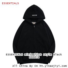 ESSENTIALS minimalist style black hoodie