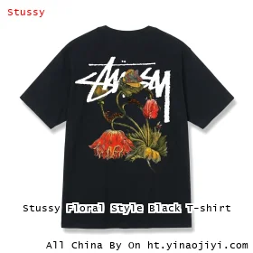 Stussy Floral Style Black T-shirt