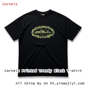 Corteiz Printed Trendy Black T-shirt