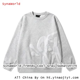 SynaWorld Trendy Cool Gray Sweatshirt