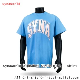 SynaWorld Alphabet Style Blue T-shirt