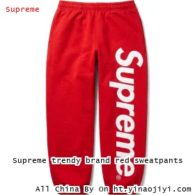 Supreme trendy brand red sweatpants