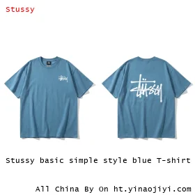 Stussy basic simple style blue T-shirt