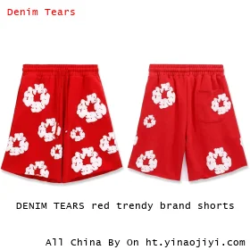 DENIM TEARS red trendy brand shorts