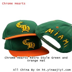 Chrome Hearts Retro Style Green and Orange Hat