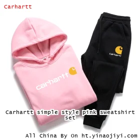 Carhartt simple style pink sweatshirt set