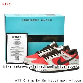 Nike retro-style red and white sports shoes