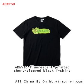 ADWYSD fluorescent printed short-sleeved black T-shirt