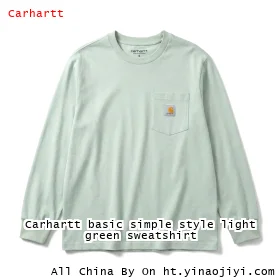 Carhartt basic simple style light green sweatshirt
