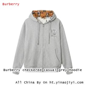 Burberry checkered casual grey hoodie