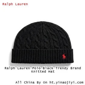 Ralph Lauren Polo Black Trendy Brand Knitted Hat