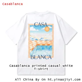 Casablanca printed casual white T-shirt