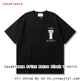 Casablanca Print Retro Black T-shirt