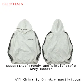 ESSENTIALS Trendy and Simple Style Grey Hoodie