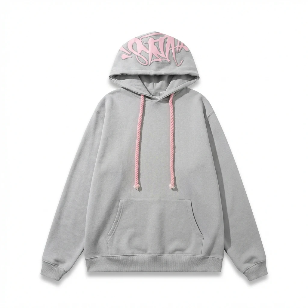 SynaWorld Graffiti Style Light Gray Hoodie