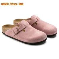 BIRKENSTOCK pink retro-style slippers