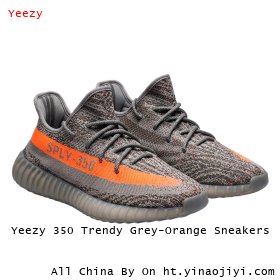 Yeezy 350 Trendy Grey-Orange Sneakers