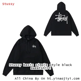 Stussy basic simple style black sweatshirt